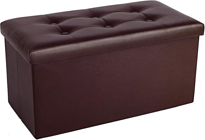 COSYLAND Ottoman Bench with Storage large-30x15x15in Folding Leather Ottoman by COSYLAND