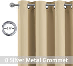 Yakamok Room Darkening Curtains 52x54 inch Length Beige-Living Room | 2 panels - Image 2