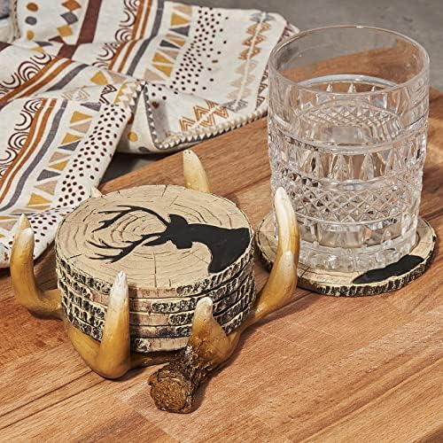 Deer Antler Coasters Set of 6 - Handcrafted Hunting Decor & Man Cave Gifts - Image 3