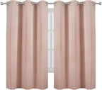 Blush Blackout Curtains 34 x 63 Inch Length/Set of 2 Curtain Panels/Thermal - Image 2