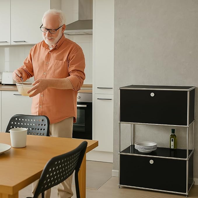 Modern Storage Cabinet Sideboard Versatile Free-Standing Organizer Cabinets - Image 7