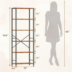 Furologee 6 Tier Book Shelf, Tall Wide Bookshelf, Industrial Open Bookcase - Image 3
