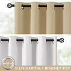 Yakamok Beige 100% Blackout Curtains 96 Inches Long - Image 2