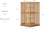 YOWOS Rotating Bookshelf Tower, 360° Display Spinning Bookcase, Bamboo - Image 2