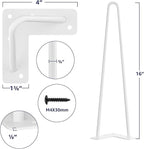 SMARTSTANDARD 16 Inch Heavy Duty Hairpin Furniture Legs, Metal Home DIY Projects - Image 2
