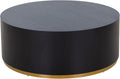 SSLine Classic Drum-Shape Contemporary Round Coffee End Table Black Wood Small by SSLine