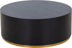 SSLine Classic Drum-Shape Contemporary Round Coffee End Table Black Wood Small by SSLine