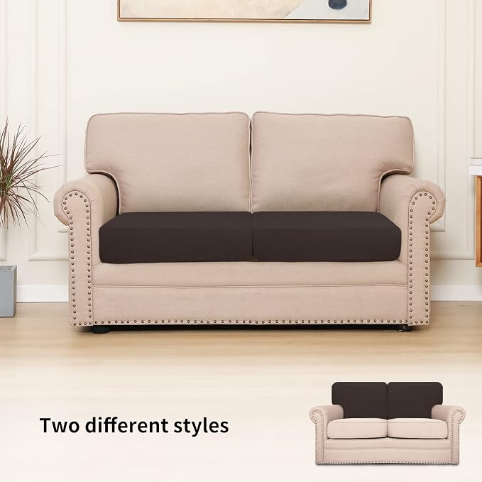 Easy-Going Stretch 2 Pieces Loveseat Couch Cushion Cover - Image 2