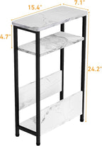 THUMEYE 7.1" Narrow Side Table for Small Spaces, 3 Tier Small End Table - Image 3