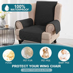 Turquoize 100% Waterproof Wing Chair Cover Wing Armchair Slipcovers Chair Couch - Image 2