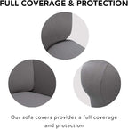 PureFit Stretch Couch Covers for Sofa 4 Seater Slipcovers Light Gray | 1-Piece - Image 3