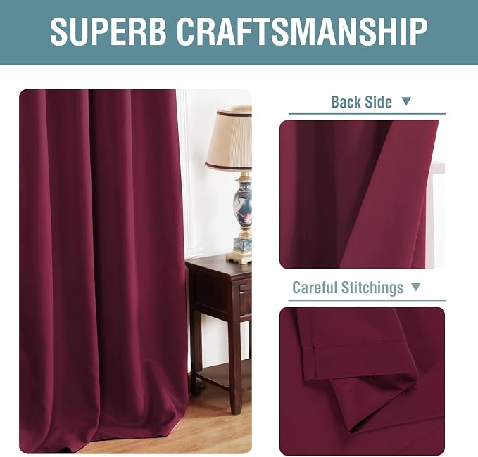 H.VERSAILTEX Blackout Curtains for Christmas Small Window Kitchen Blackout - Image 3