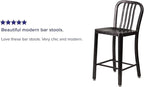 Flash Furniture Commercial Grade 24" High Black-Antique Gold Metal - Image 6