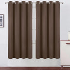 Blackout Curtains 66 x 72 Inch Long Chocolate Curtains Set of 2 Panels Room by Lemomo