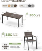 Outdoor Dining Set for 6, Patio Table and Chairs Set - Image 6