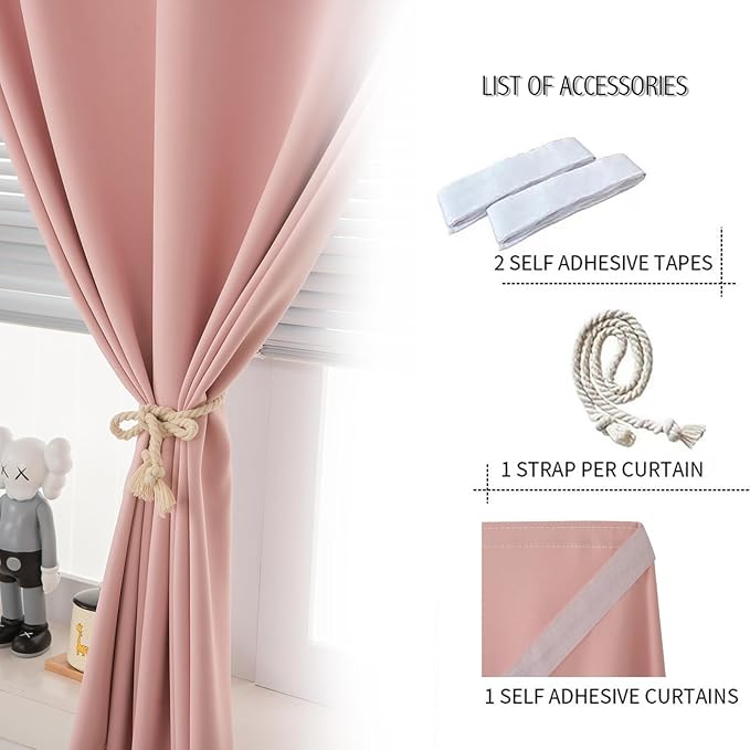 Self Adhesive Blackout Curtains- Stick on Curtains Shades Window Blinds - Image 2