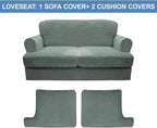 CUCRAF T Cushion Sofa Cover 3 Piece Loveseat Slipcovers, Soft Thick Velvet - Image 5