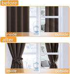 Grommet Blackout Curtains for Bedroom 70 x 84 Inches Brown 2 Panels | Thermal - Image 4