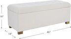 Homepop Home Decor | Upholstered Large Tufted Ottoman Storage Bench | Ottoman - Image 3