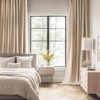 MIULEE Beige Back Tab Blackout Curtains 52x84 Inch Length 2 Panels Set | Rod - Image 2