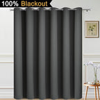 Yakamok Dark Grey Blackout Patio Door Curtain Panels W100 x L108, 1 Panel | - Image 2