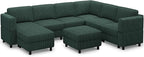 Belffin 114.2" 8 Seats Modular Sectional Sofa U Shaped Couch - Image 9