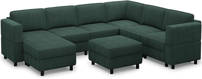 Belffin 114.2" 8 Seats Modular Sectional Sofa U Shaped Couch - Image 9
