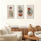 IARTTOP Boho Mid-century Modern Wood Wall Art 8x16 Inch Framed Bohemian - Image 5