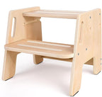 Toddler Step Stool, Wooden Height-Adjustable 2-Step Stool by CraftingNatureandComforts