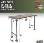 Restore by Pipe DÉCOR Live Edge Wood Console Table 48 in. x 16 in. x 34 in. - Image 3