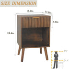 Fultyle Mid Century Modern Nightstand, Wood Bedside Table - Image 3