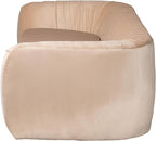 Adanna Glam Luxe Champagne Beige Velvet Fabric Sofa Elegant Modern Living Room - Image 6