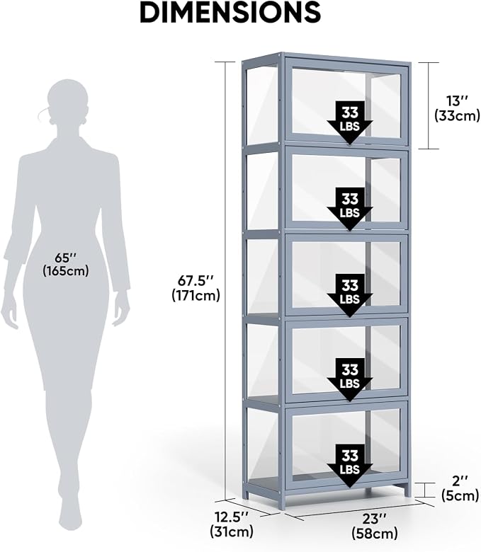 5-Tier Display Case Cabinet - Image 3
