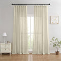 Joydeco Linen Curtains 96 inches Long 2 Panels Set, Light Filtering Curtains by JOYDECO