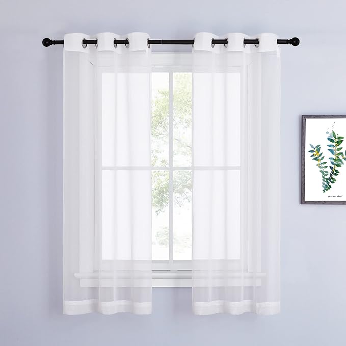 NICETOWN Voile Sheer Window Curtains 63 inch Length by NICETOWN