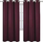 Burgundy Red Blackout Curtains/42 x 72 Inch/Set of 2 Panels Room Darkening - Image 2