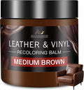 Leather Recoloring Balm and Scratch Repair Kit, Medium Brown Leather Restorer by SHABEIBEI