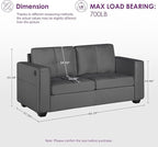 TYBOATLE 65" Small Couches for Bedroom, Mid-Century Modern Tufted Comfy - Image 2
