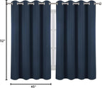 Navy Blue Blackout Curtains/52 x 45 Inch/Set of 2 Panels Room Darkening Short - Image 10