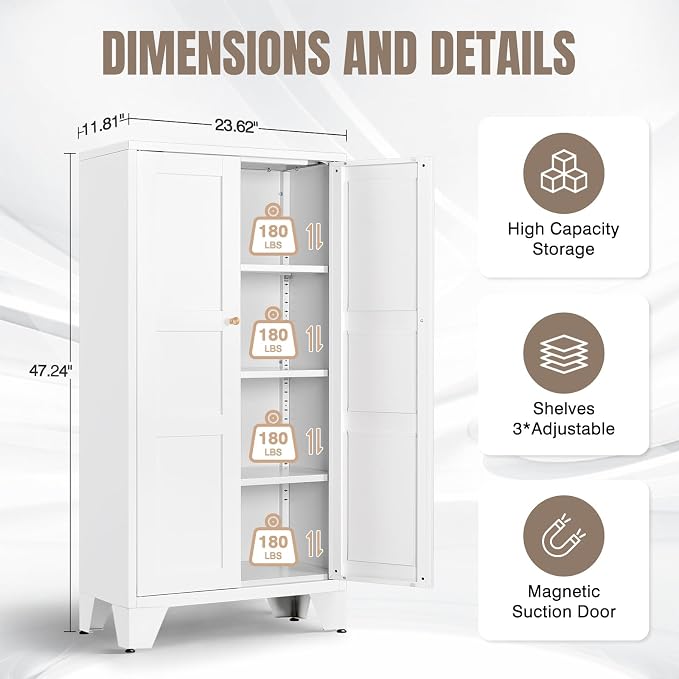 Yizosh Metal Storage Cabinet - Image 2