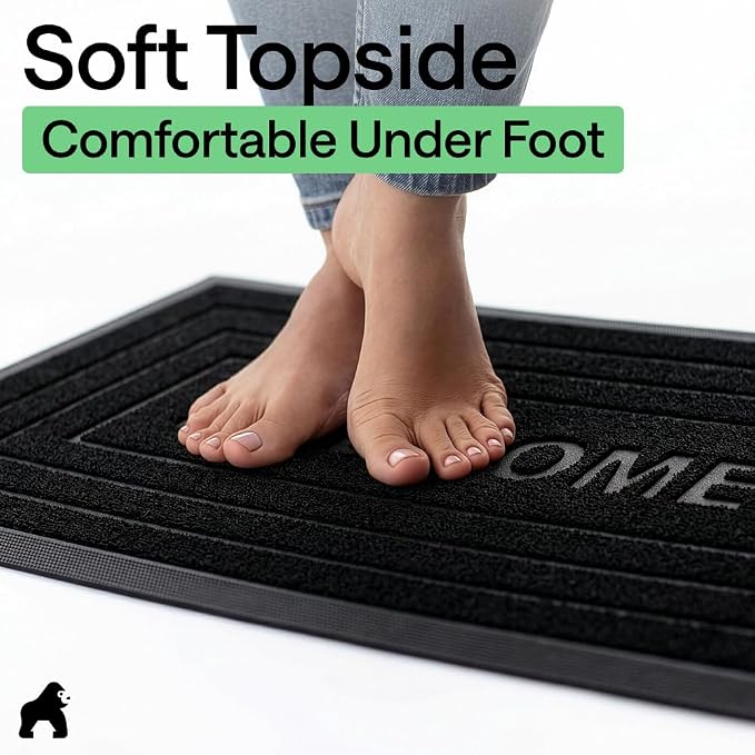 GORILLA GRIP 100% Waterproof All-Season WeatherMAX Doormat 35x23, US Designed - Image 9