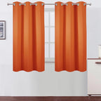 Orange Blackout Curtains 42 x 54 Inch Length Set of 2 Panels Grommet Bedroom by Lemomo