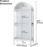 HNEBC 69" Display Case with RGB Lights, Arched 5-Tier Tempered Glass Display - Image 2