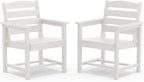 SERWALL Outdoor Dining Chairs Set of 2, All-Weather HDPE Patio Chair by SERWALL