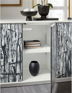 Hooker Furniture Melange Graffitio Wood Credenza in White - Image 2