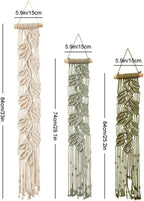 M MANUAL 3 Pcs Macrame Leaf Wall Hanging Bohemian Wall Decor Feathers Wall Art - Image 9