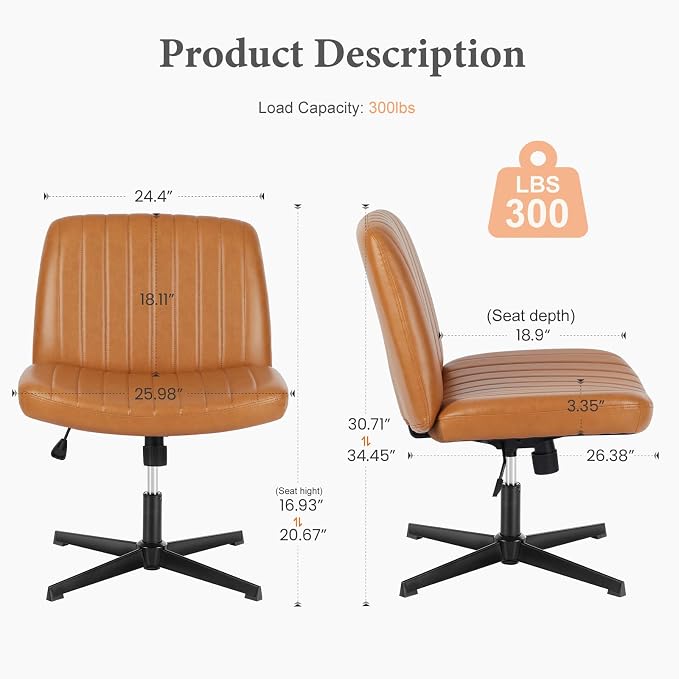 OLIXIS Criss Cross Legged Chairs Armless No Wheels Wide Seat Height Adjustable - Image 2