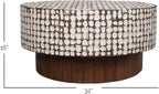 East at Main Round Coffee Table – White Boho Cocktail Table - Image 2