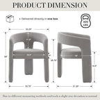 Modern Chenille Barrel Dining Chair Upholstered Fabric Dining Room Chair - Image 2
