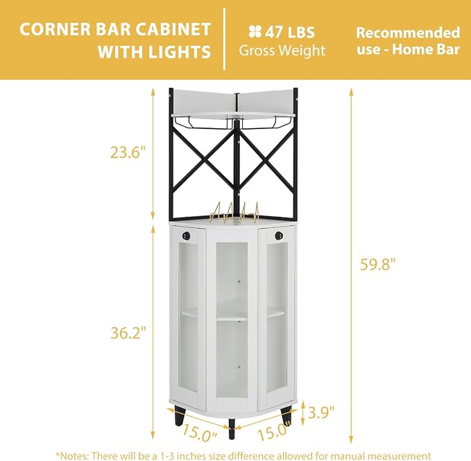 COCO DESIGN Corner Wine Cabinet - Image 2